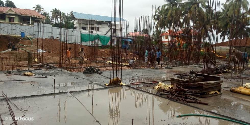 Basement floor slab work is progressing